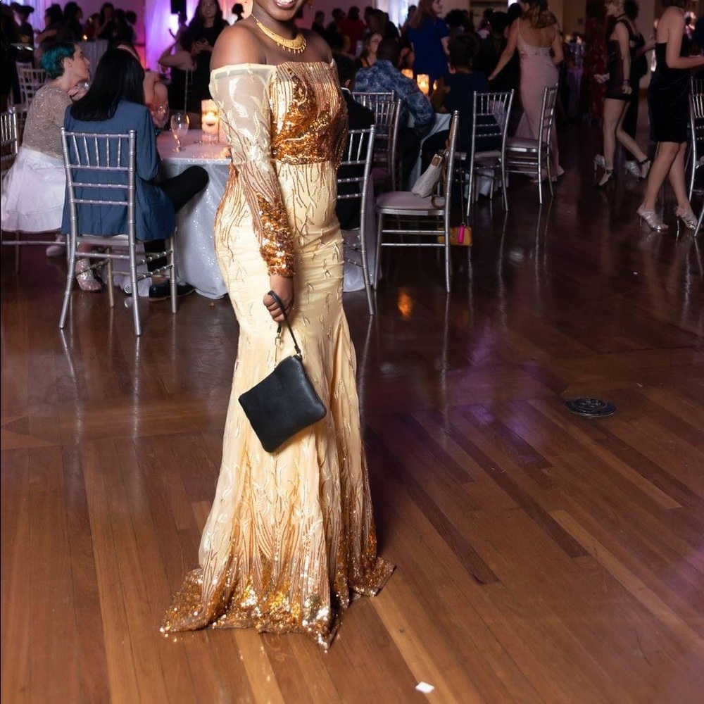 Gold Sequin Party Dress